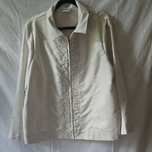 dressbarn Cream Blazer Lightweight Suit Jacket